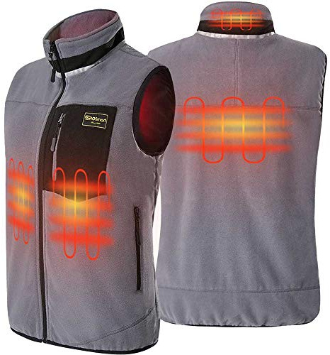 PROSmart Chaleco calefactable Vellón Ligero Chaleco Calentado con batería USB, Unisex (S, gris)