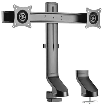 Eaton Tripp Lite Dual-Display Monitor Arm with Desk Clamp and Grommet - Height Adjustable, 17” to 27” Monitors (Black) (DDR1727DC)
