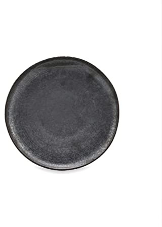 House Doctor Mittelgroßer Teller Pion Schwarz | Gesprenkeltes Geschirr aus Steingut | Dänisches Design für Hygge-Lebensgefühl, Small, Pebble Black