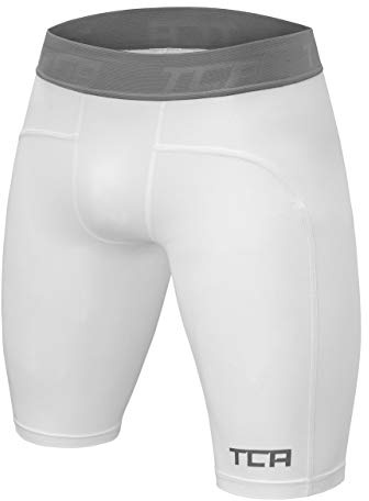 TCA Pojkar Pro Performance Kompressionsunderställ med termiskt underställ för shorts - Vit, 6-8 år