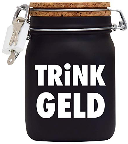 Spardose Trinkgeld Geld Geschenk Idee Schwarz L