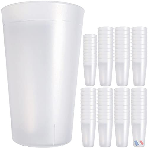 SPECIAL-DAY gobelet plastique dur reutilisable 30cl / 60cl rigide- Lot de 100,50,25 verres en Polypropylène dur - verre Couleur Givrée fabriqué en France (30cl, 100, unité)