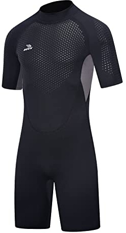 Muta in neoprene da donna e uomo, corta, 3 mm, con cerniera sul retro, per immersioni, snorkeling, surf, kayak, muta a maniche corte per sport acquatici