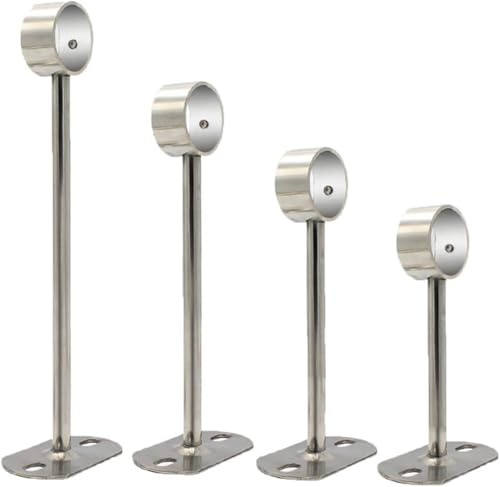 AYGCI Gardinenstange Halterung, 4 Stücke Edelstahl Wandhalter Deckenhalterung Vorhangstange Garderobenrohr Lever Schienenhalter Wandmontage Duschvorhang Hängen Stange Rohr Pole Auflageträger