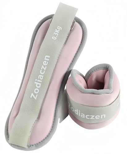 ZodiacZen Gewichtsmanschetten Fuß, Armgewichte Handgelenkgewichte Set, 2 * 0.3Kg Handgewichte, Fußgewichte und Fußgelenkgewichte für Anfänger und Kinder, Bewegung, Laufen, Joggen, Gymnastik,Rosa