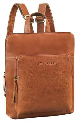 STILORD 'Ari' Kleiner Damen Cityrucksack Leder - Lederrucksack Daypack im Elegantem Vintage Design aus Echtleder | Moderne Rucksack-Tasche für 13-Zoll-Tablets, Farbe:texas - braun