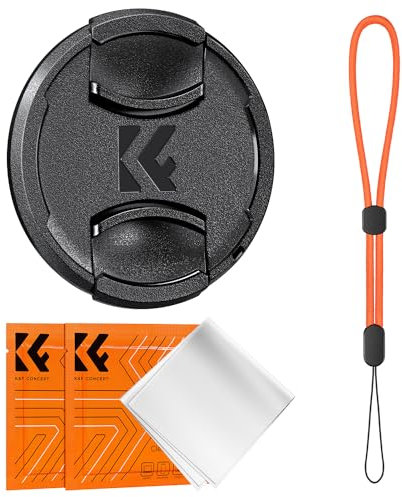 K&F Concept 95mm Bouchons/Caches Objectifs + Élastiques + 2 Chiffons de Nettoyage Emballé sous Vide Compatible avec Appareil Photo Canon Nikon Sony Olympus Fujifilm Pentax Panasonic Leica