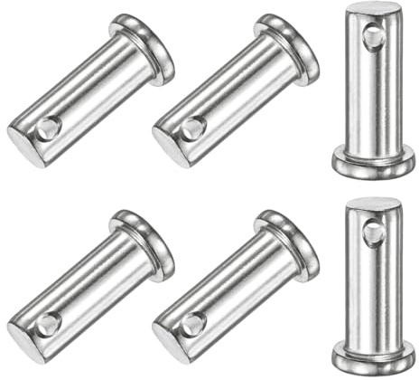 M METERXITY 6-Pack Single Hole Clevis Pins, M10 x 25mm 304 Stainless Steel Flat Head Clevis Pins for Mechanical Linkage/Fixed Parts/Ship Rigging, Link Hinge Pin Reusable
