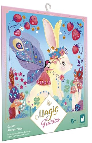 Janod - 3 Tableaux à Décorer avec 300 Strass -Thème Fées - Kit Loisir Créatif Enfant - Développement Créativité et Concentration – Dès 5 Ans - J09170