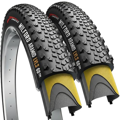 Pair 700 x 45c Gravel Bike Tyres - Foldable 47-622 with 1mm Anti Puncture