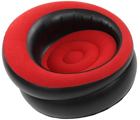 Dioche Air Couch Canapé Gonflable floqué, Chaise Gonflable Ergonomique, Salon Portable pour Salon, Chambre à Coucher, Voyage, Camping, Balcon, etc. (Rouge)