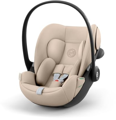 CYBEX Gold Babyschale Cloud G3, Ab Geburt bis ca. 24 Monate, Für Kinder ab 40 cm bis 87 cm, Max. 13 kg, 180° Drehfunktion, Inkl. Neugeboreneneinlage, Almond Beige