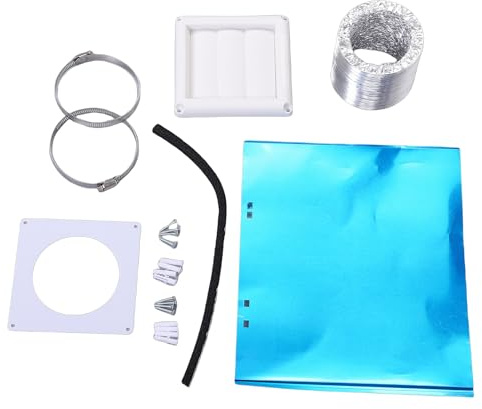 Generic Kit de Ventilación para Secadora de 4 Pulgadas, Manguera de 8 Pies y Cubierta de Rejilla de 6x6, Kit de Conductos de Pared Universales, de Escape para Secadora, Ideal para Circulación de Aire