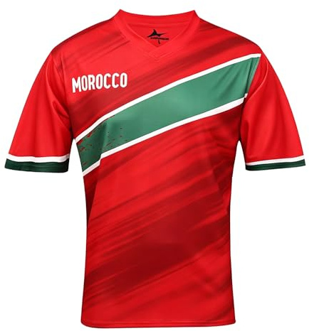 2026 W-M Trikot 48 Länder Fußball Cup Jubeln T-shirt Herr Dam Fanshirt Kortärm Andningsbart Sport Träning Casual Fotbollströja T-shirt Jersey, Marocko, L