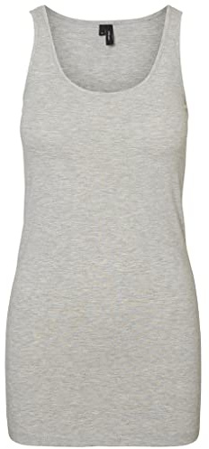 Vero Moda Women's Vmmaxi My Soft Long Tank Top Ga Noos Vest, Light Grey,M