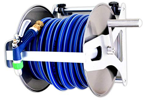 BBGS Schlauchtrommel Schlauchrolle Und Schlauch, Edelstahl-Wand-Wasser-Rohr-Storage Rack, Car Wash Water Gun Set, Gartenbewässerung Schlauch (Size : 40m)