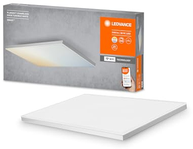 LEDVANCE Smarte LED Deckenleuchte, Panel für Innen mit WiFi Technologie, Lichtfarbe änderbar (3000K-6500K), 600mm x 300mm, Kompatibel mit Google und Alexa Voice Control, SMART+ WIFI PLANON FRAMELESS