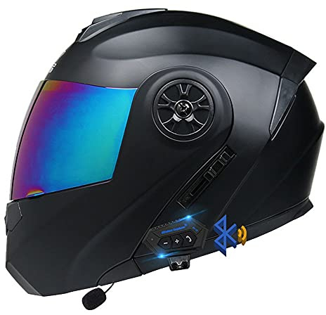 CNNGU Casco De Moto Modular Bluetooth Integrado, ECE Homologado, con Doble Visera Cascos De Motocicleta, Transpirable Y Cómodo, para Adultos, Mujeres Y Hombres.