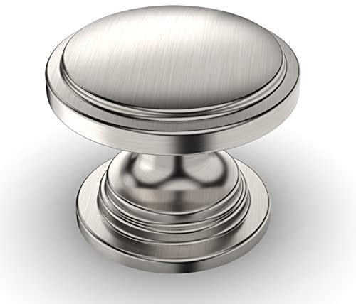 Amerdeco 12 Stück Möbelknöpfe Schrankknöpfe Gebürsteter Nickel Zinklegierung Schubladenknöpfe Knauf Für Schrank Türknauf Kommodenknöpfe Schrankknöpfe…