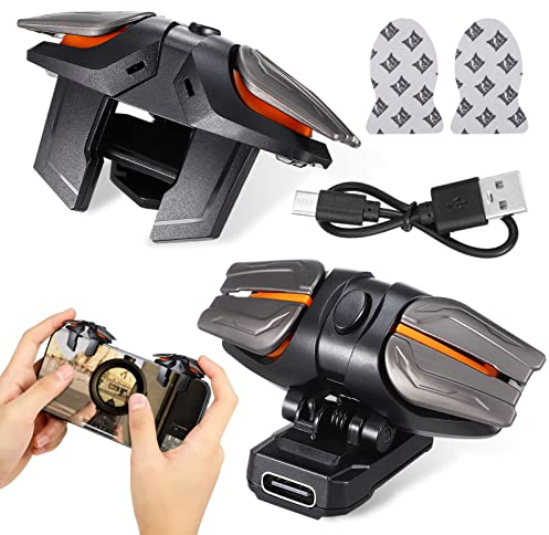 UKCOCO Mobile Gaming-Trigger – Handy-Gamecontroller mit empfindlichen Ziel- und Feuerauslösern, kompatibel mit und -Telefonen, 1 Paar Trigger mit 2 Gaming-Fingerhüllen