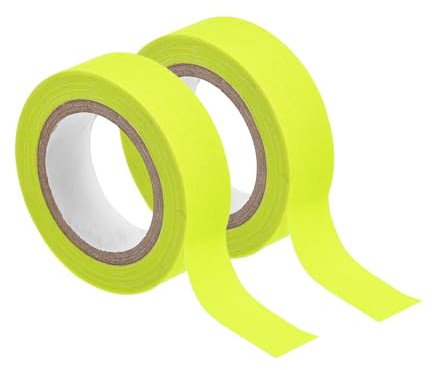 sourcing map 2 Rollen Neon-Gaffa-Stoffband, 0,6 Zoll x 16,5 ft Leuchtband fluoreszierendes Klebeband für Party- und Heimdekoration, gelb