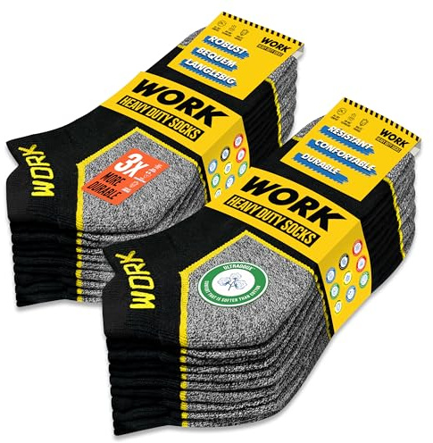 SOXCO 10 paia calze lavoro uomo corti estive rinforzate calzini donna corte WORK Socks, 39-42