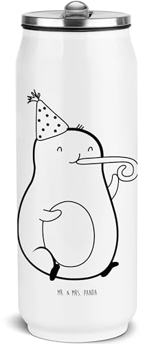 Mr. & Mrs. Panda Getränkedosen Trinkflasche Avocado Feier - Geschenk, Tröte, Veggie, Party, Vegan, Gute Laune, Gesund