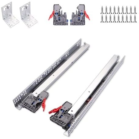 6 Pairs 21 Inch Undermount Soft Close Drawer Slides Full Extension Ball Bearing Hidden Rails with 3D Adjustable Locking Devices and Brackets
