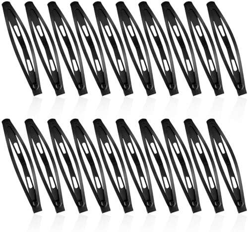 ZEYIYER Metall Haarspangen 20 Stück, Snap Haarspangen Damen, Haarclips Damen, Schwarz Metall für Mädchen, 7.8 cm Hair Clips Lange Snap Haarclips Groß Haarklammern