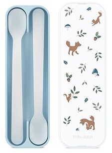 Mepal - Fütterlöffel Mio Little Dutch - Babylöffel - Kleinkind Fütterlöffel - Spülmaschinengeeignet & BPA frei - 2er Set - Forest Friends