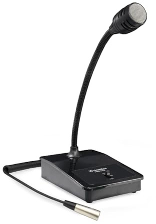 YO-TRONICS YTM-PA316 Professional Push to Talk Commercial Microphone, Gooseneck Wired Mic with XLR Connector, Dynamic Paging for Public Voice Announcements, Podium, Desktop, Meeting, Video Conference