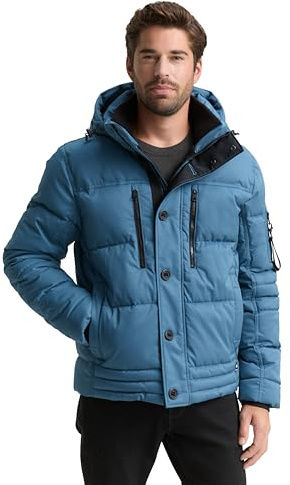 Tom Tailor Herren Pufferjacke mit Abnehmbarer Kapuze