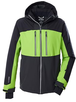 killtec Herren Skijacke/Funktionsjacke mit abzippbarer Kapuze und Schneefang KSW 465 MN SKI JCKT, anthrazit/schwarz/apfel/apfel, L, 43450-000