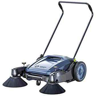 Barredora industrial, manual de barredora de pisos, barredora de calles, simplemente camina y empuja, capacidad de 14.5 galones, ancho de barrido de 40.1 pulgadas, barre 41500 pies cuadrados/hora,