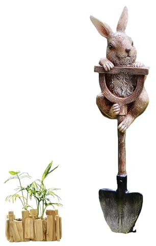 Bssowe Figuras Decorativas De Rana, Figura De Rana para Jardín, Estatua De Rana, Pala Divertida Estatua De Resina, Rana con Pala para Escritorio de Oficina y decoración de Maceta de jardín