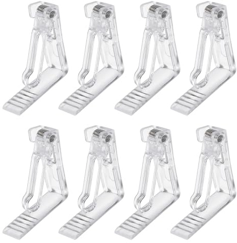 sourcing map 6 Pack Plastic Tablecloth Clips, 2.17 x 2.17 Windproof Table Cloth Cover Clamps Spring Loaded Holder Clips for Home Party Picnic Wedding Camping Dining Tables, Clear