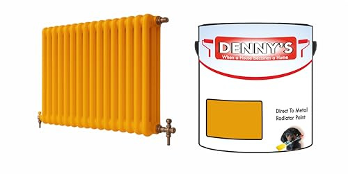 SCOOBYS PAINTS BACK IN THE MIX Direct to Metal Radiator Paint, Heat Resistant, 250ml, Brush-On Application Metallic and solid Colours (Sunburst Yellow)