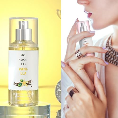 Parfum pour femmes Spray de corps parfum floral et fruité de longue durée, Parfum & Déodorant Femme 2-en-1 88ML (Noix de coco ambre)