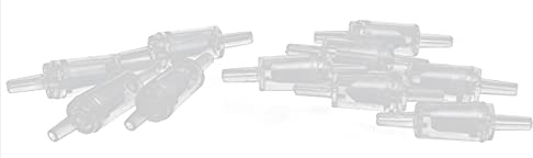 Qcwwy Aquarium Air Pump Check Valves, 10 Pack, Plastic, 3mm Inner Hole Diameter, Clear, Easy to Install (Transparent White)
