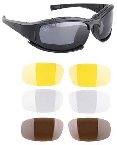 Oxford Enforcer Polarised Sunglasses + 3 Lens Options SU112 | Sports Glasses with Interchangeable Lenses for Different Light Conditions, Goggle conversion strap
