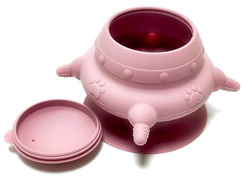 Biberons pour Chiots pour l'allaitement 200 ML 4 tétines Lait pour Chaton avec Ventouse puissante Station d'allaitement pour Chiot en Silicone avec Couvercle Amovible pour Plusieurs Chiots
