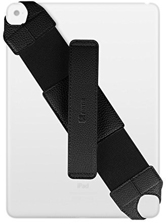 Fintie Universal Tablet Handschlaufen Halter, 360 Grad Drehung Kunstleder Griff mit elastischem Gürtel, sichere Tragbarkeit für alle 9-10 Tablets (für Samsung iPad Xiaomi Huawei Asus), Schwarz