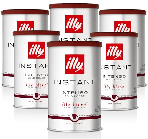 illy Intenso Instant Coffee, Dark Roast, 100% Arabica, Intense Taste, Ideal for Americano, 95g x 6