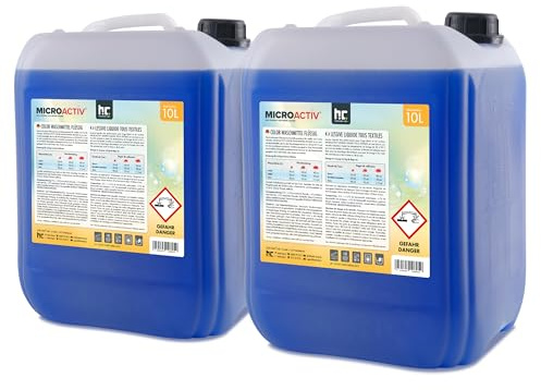 Microactiv 2 x 10 L Color Waschmittel Flüssig - Konzentriertes Vollwaschmittel für Weißes, Buntes & Schwarze Wäsche - Löst sich bei 30–95 °C perfekt auf - Mehr als 100 Waschladungen