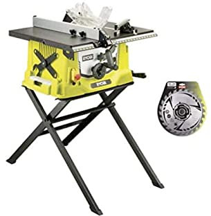Pack Ryobi scie sur table électrique 1800W 254mm piètement rétractable RTS1800S - lame carbure pour scies 254mm 24 dents SB254T24
