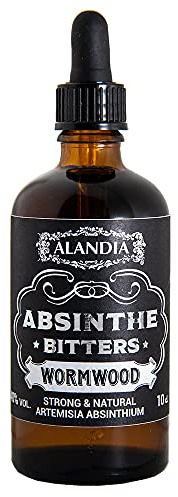 Absinth Wormwood Bitters | Die Absinth Essenz von ALANDIA | 100% Artemisia Absinthium (großer Wermut) | Ohne Farbstoff, ohne Anis | Auch ideal für Cocktails