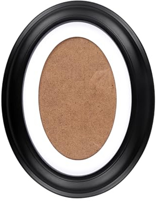 SEWACC Oval Picture Frame Classic Wooden Picture Frame 7 Inch Photo Frame Wall Hanging Decoration with Seamless Nail and S Nail (Black)