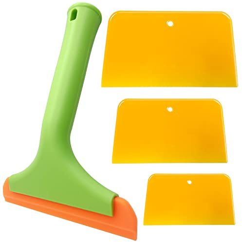 Tergipavimento in silicone per porta doccia in vetro + 3 spargitori riempitivi per il corpo da 4/5/6 pollici, lavavetri con manico lungo antiscivolo per parabrezza auto, specchio in vetro, porta bagno