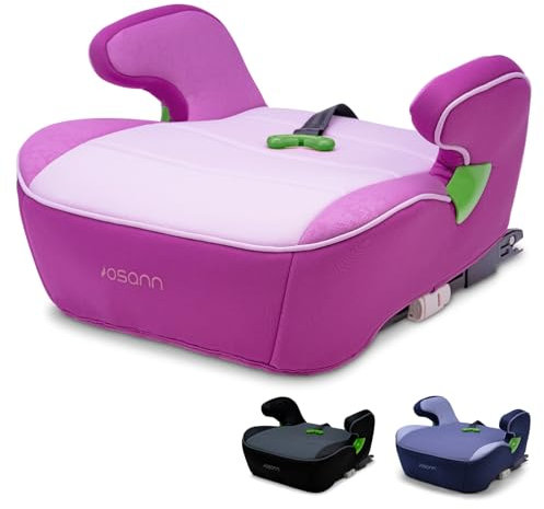 Osann Junior Isofix Gurtfix – Sicher & bequem wie nie: Sitzerhöhung Auto Kinder (126-150 cm) (ca. 15-36 kg), Sitzschale i-Size - Pixel Berry