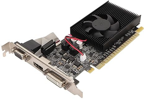 Bewinner Scheda Grafica DDR3 GT610 da 2 GB, Scheda Grafica a Basso Profilo a 64 Bit 810 MHz, Scheda Video per PC Desktop con Porta VGA DVI PCI Express X16 1.1